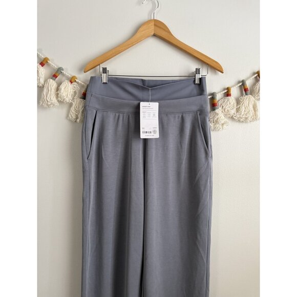 Athleta Seasoft Wide Leg Pant Coastline Blue Travel Packable Commute Comfort NWT - Picture 3 of 9